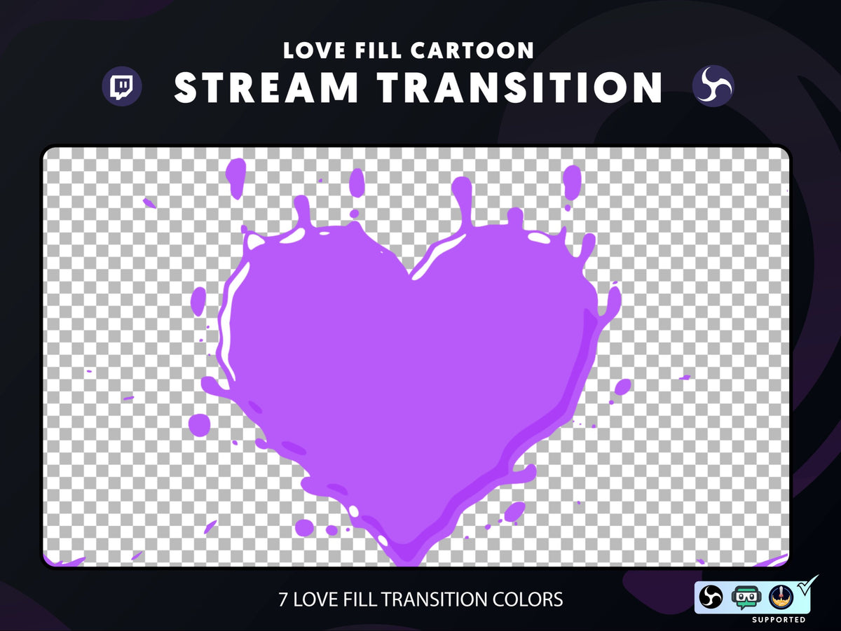 ANIMATED Heart FiIling Stinger Transition | Stream Transition