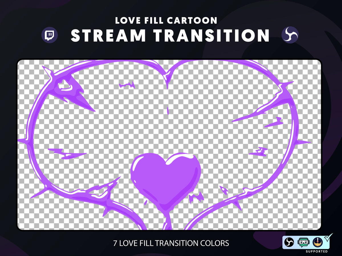 ANIMATED Heart FiIling Stinger Transition | Stream Transition