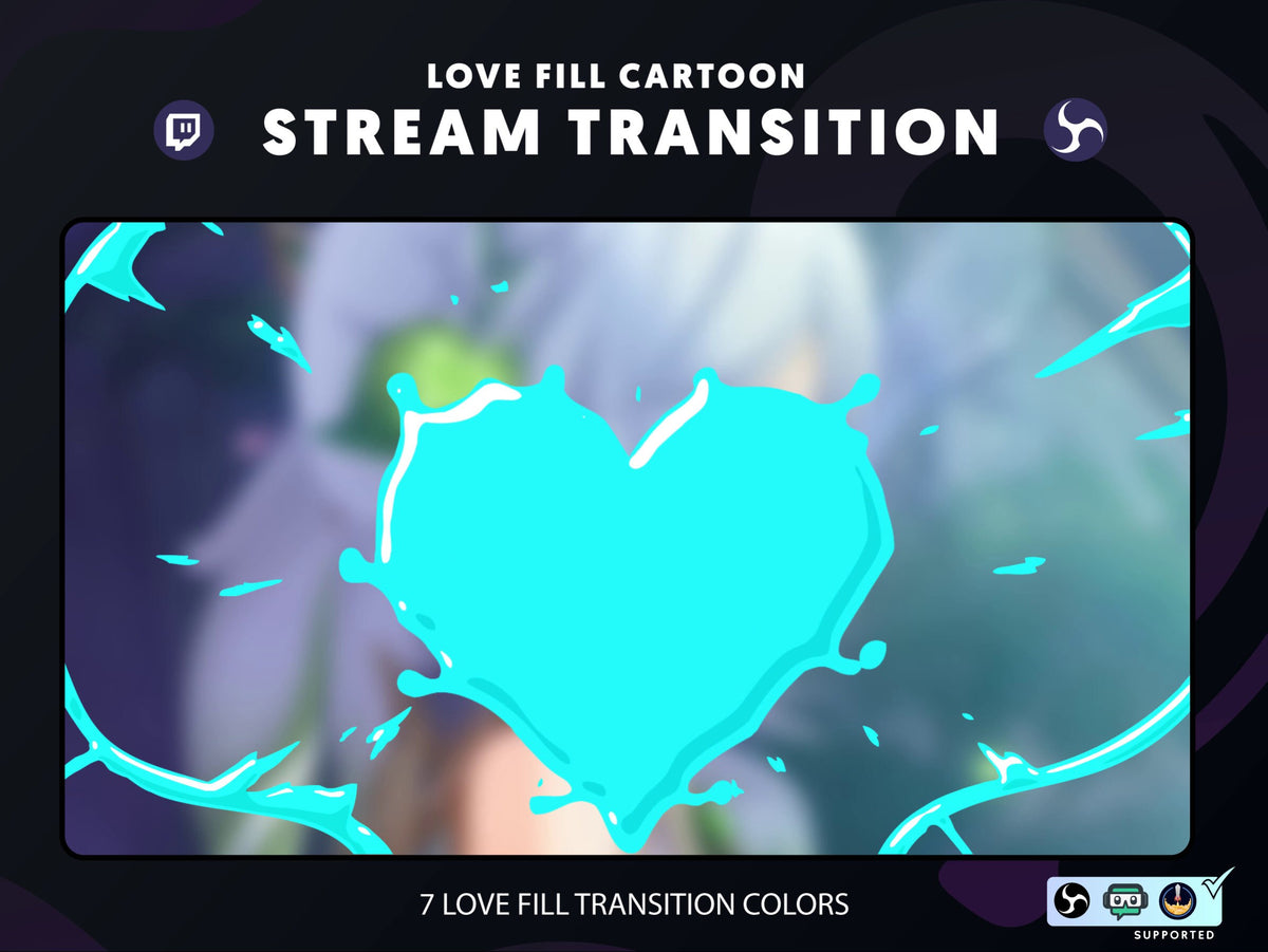 ANIMATED Heart FiIling Stinger Transition | Stream Transition