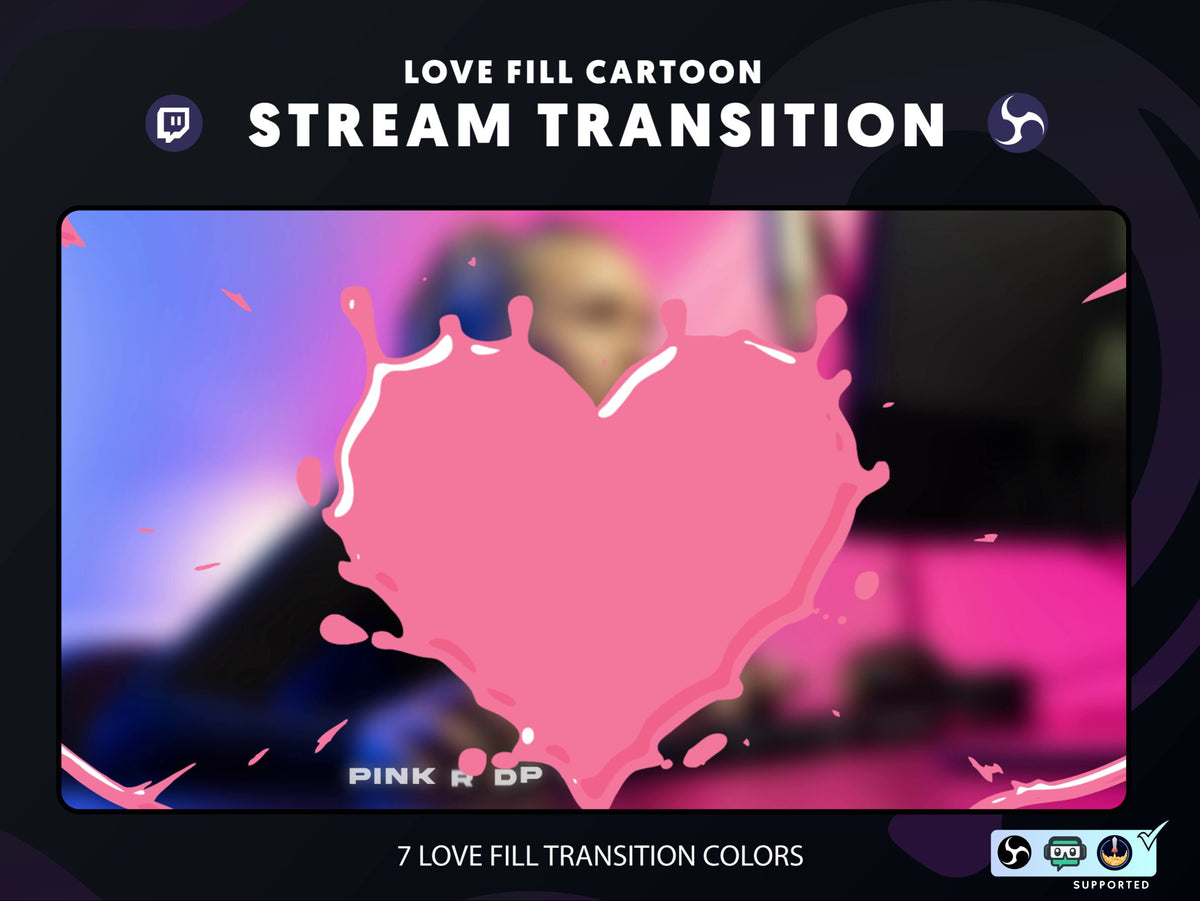 ANIMATED Heart FiIling Stinger Transition | Stream Transition