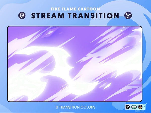 Fire Flame Cast Pastel Purple Cartoon Transition
