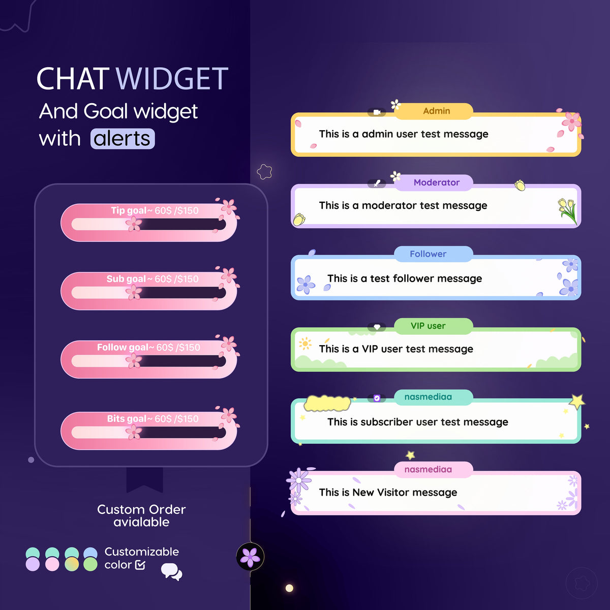 Warm Glow Summer: Chat Widget •  Chat Widget • Goal Widget
